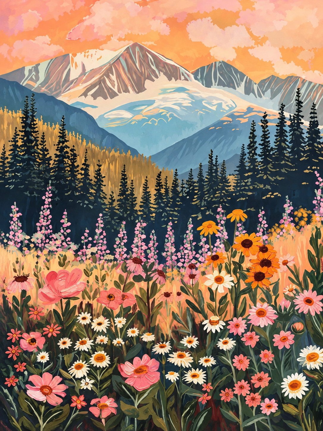 Montañas entre Flores