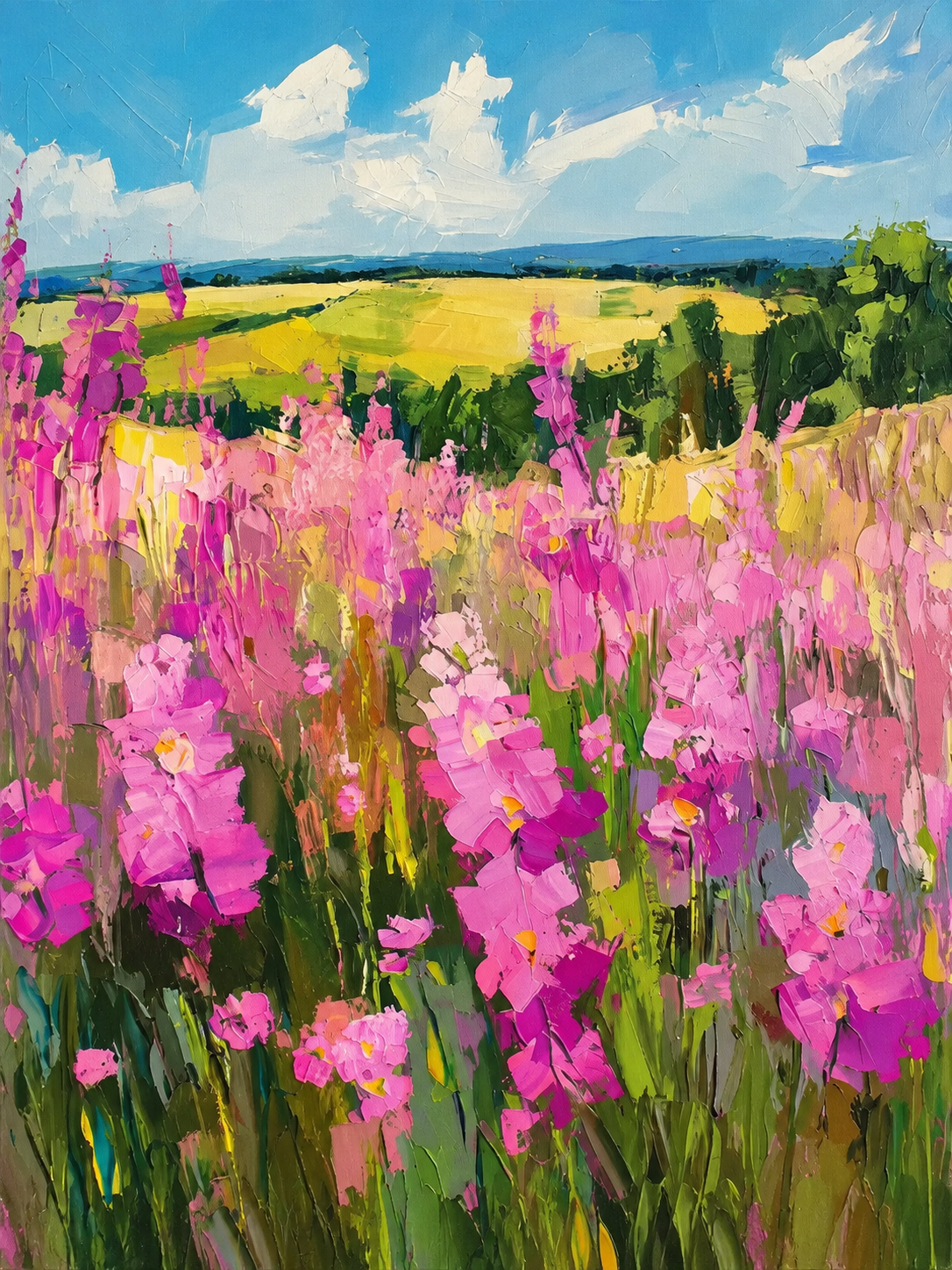 Campo de Flores Rosadas