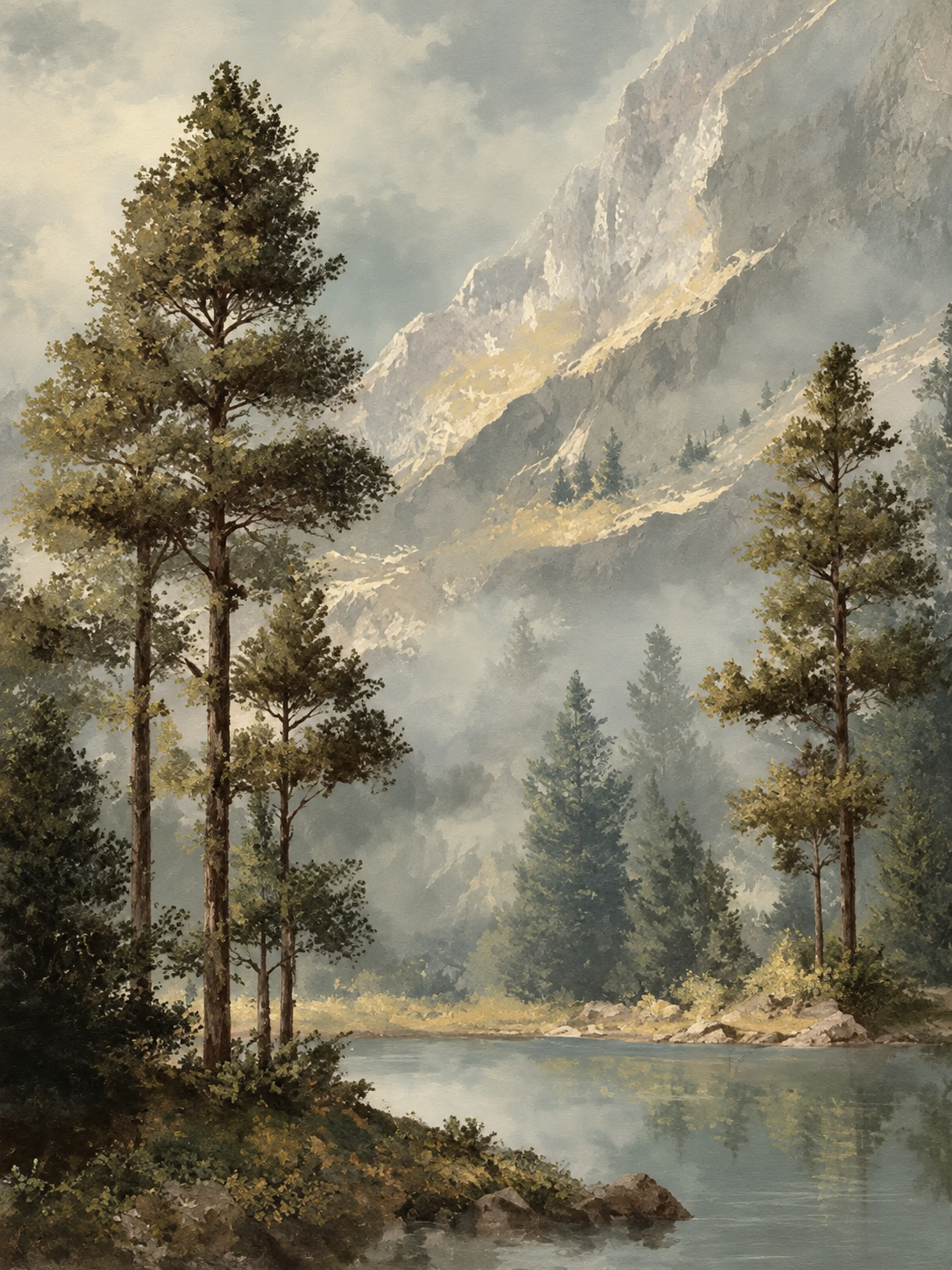 Lago entre Niebla