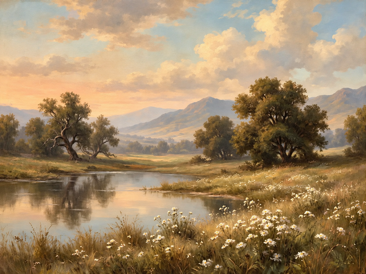 Río al Atardecer