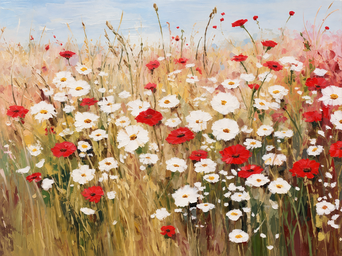 Campo de Flores Rojas