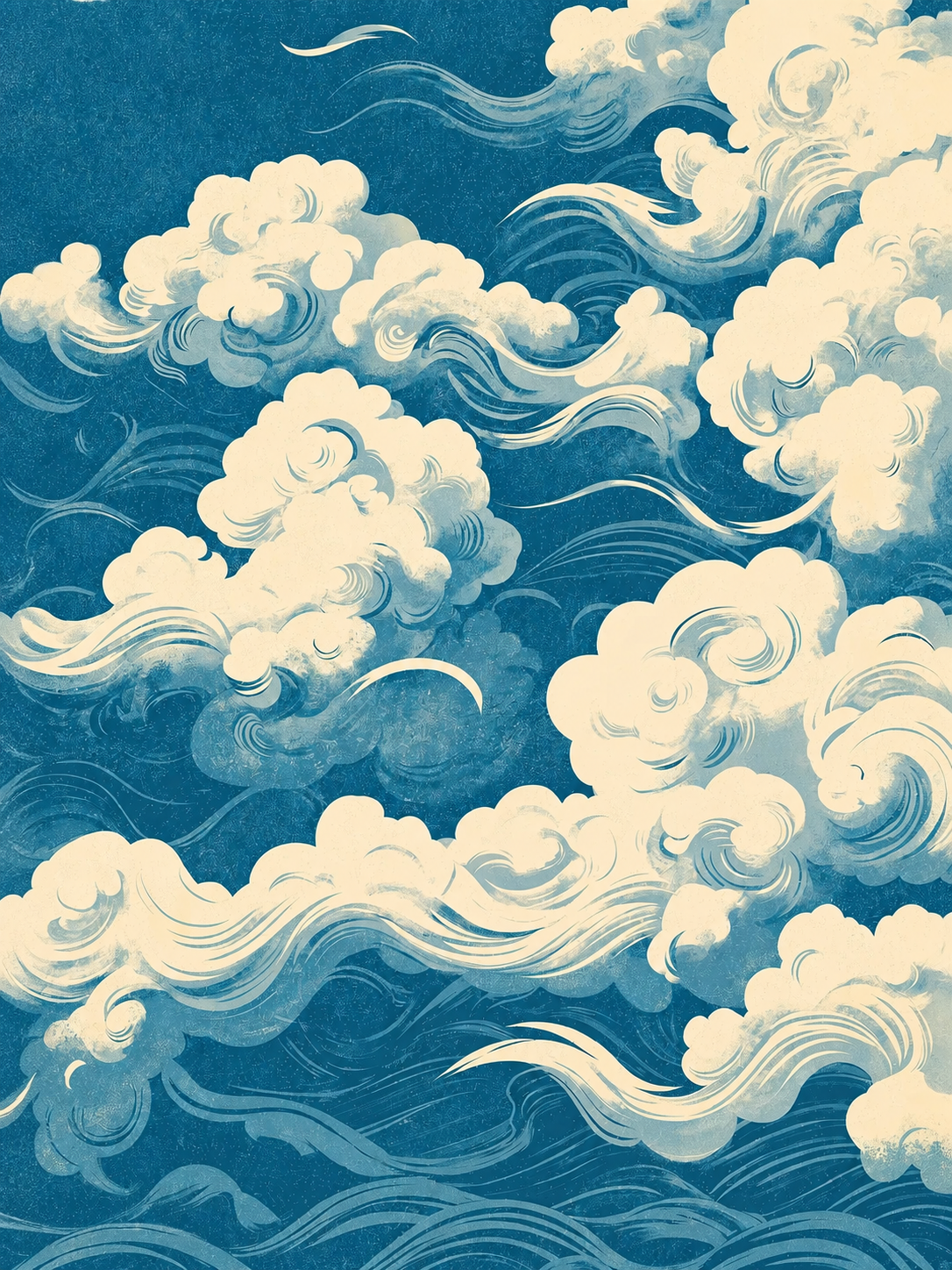 Nubes Olas Azules