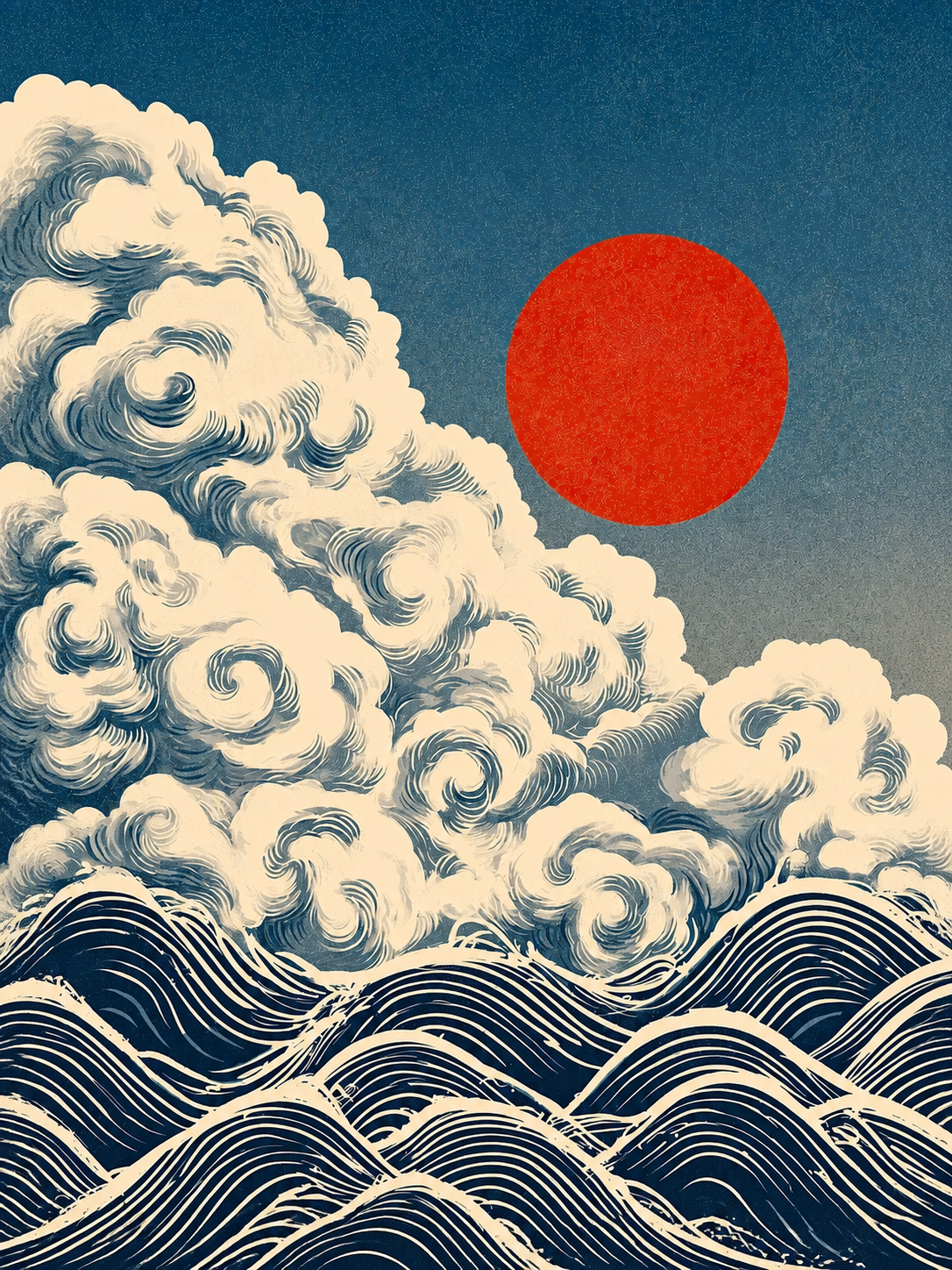 Nubes Sol Rojo