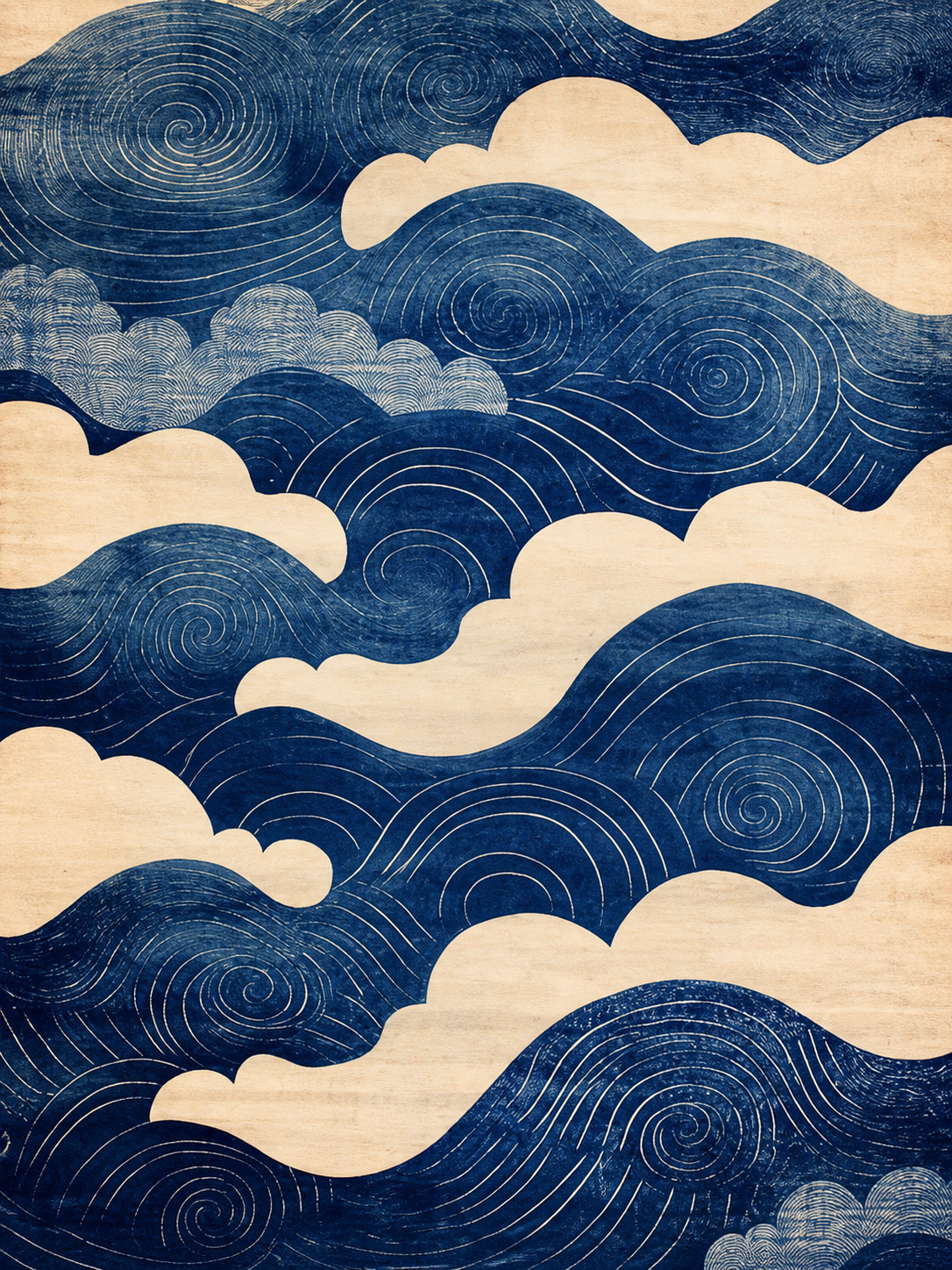 Olas Nubes Azules