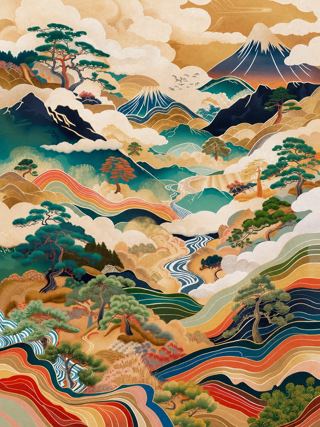 Paisaje Japonés Colorido