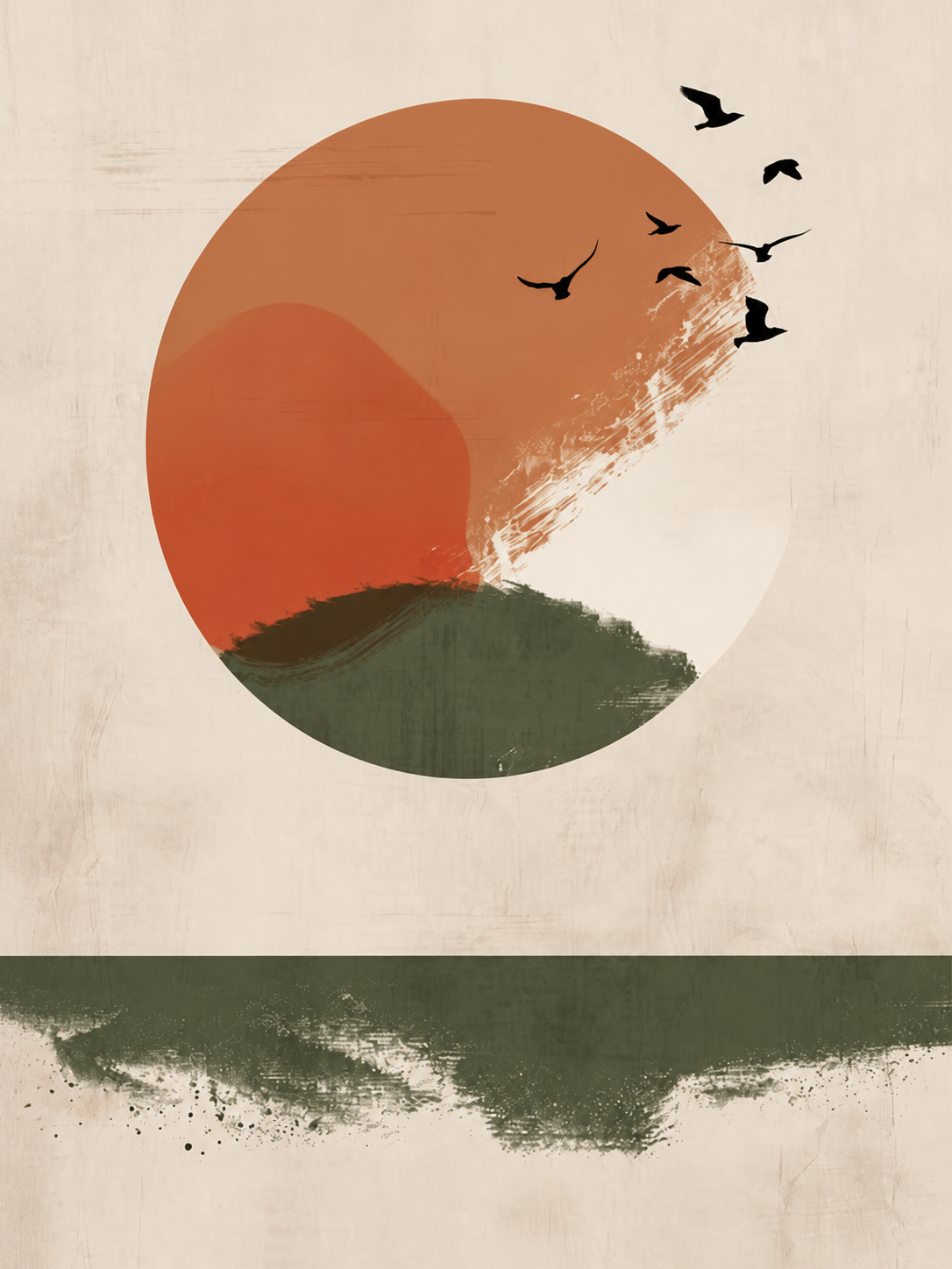 Pájaros Sol Abstracto