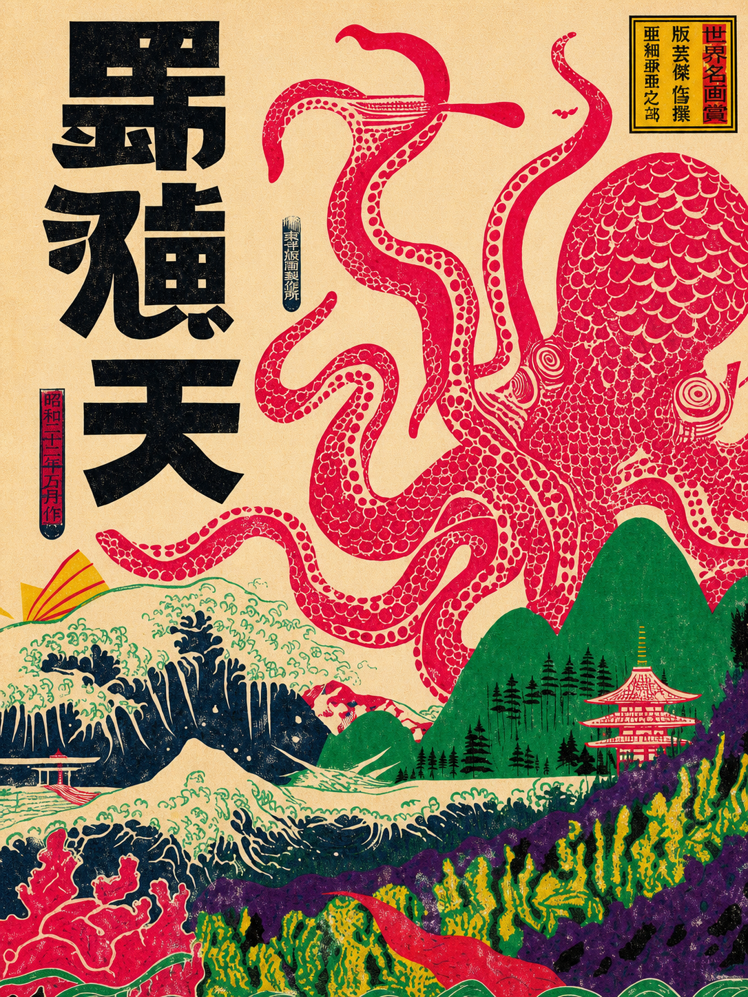 Pulpo Paisaje Japonés