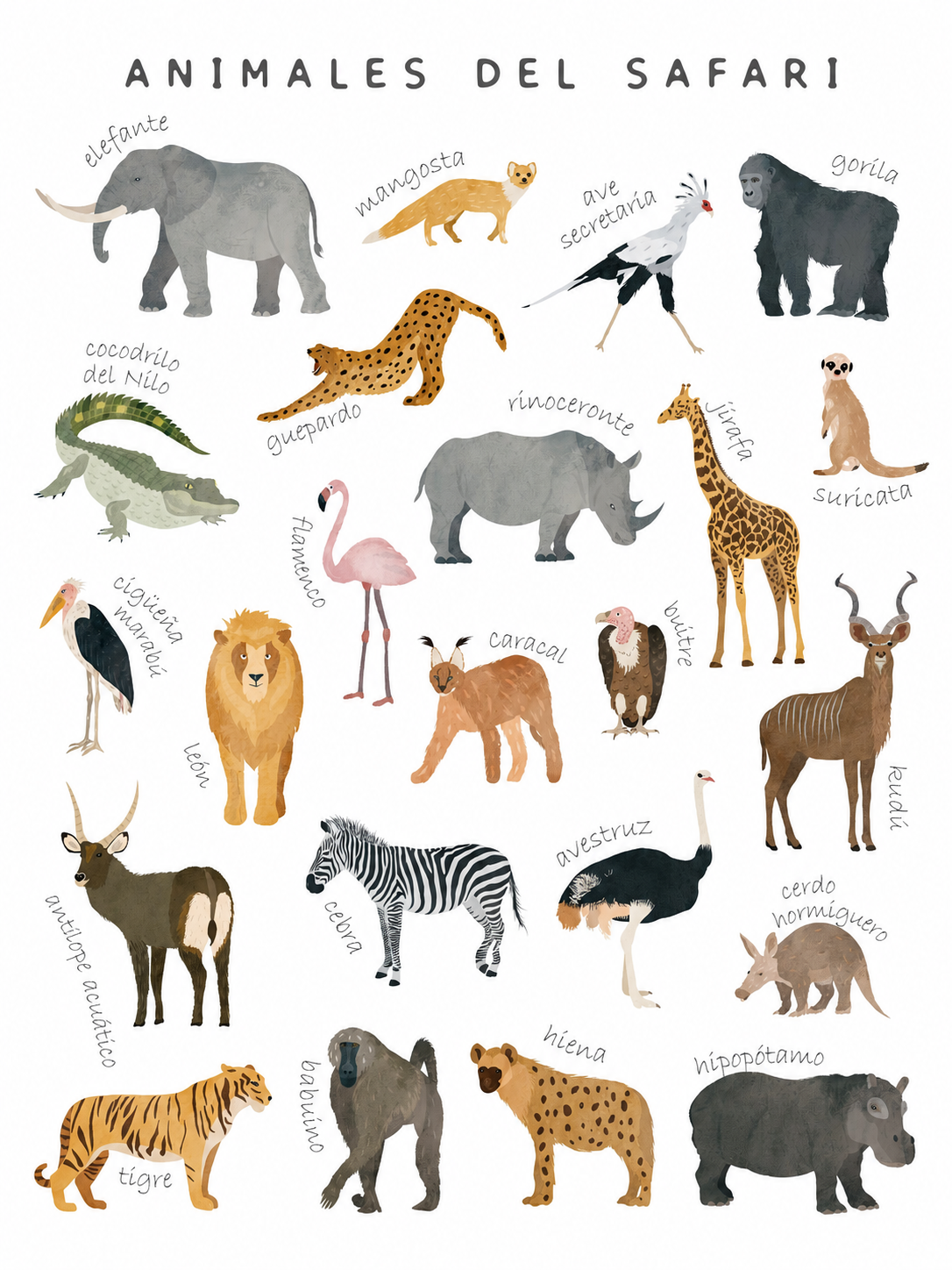 Animales Safari Educativo — versión en español
