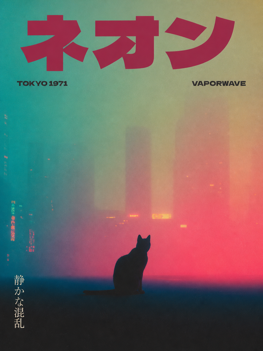 Tokyo Vaporwave Gato