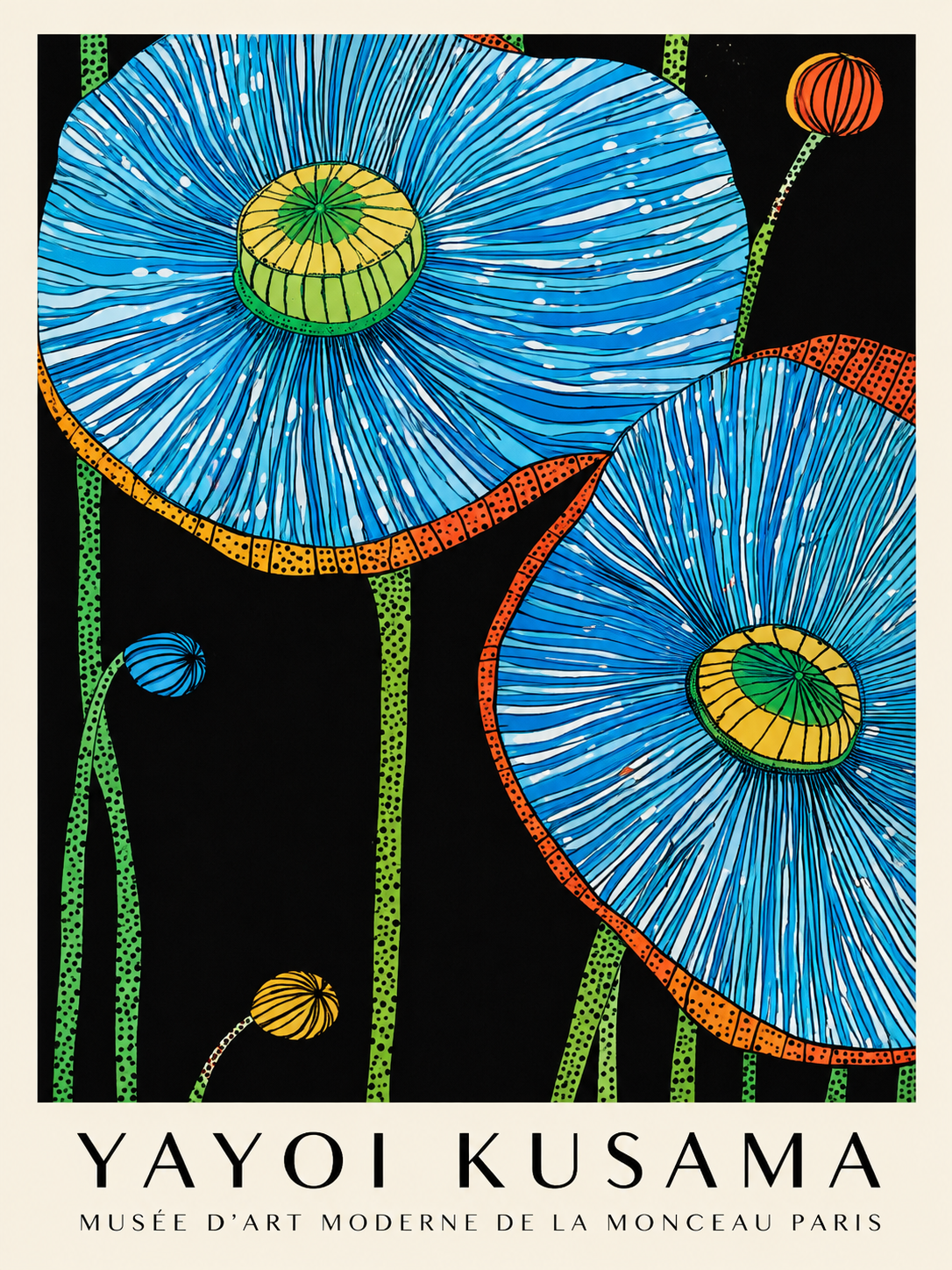 Yayoi Kusama — Flores azules