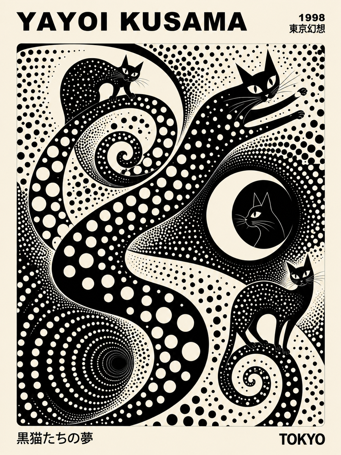 Yayoi Kusama — Gatos en espiral